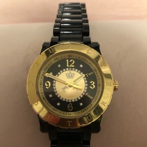 Juicy Couture black and gold watch